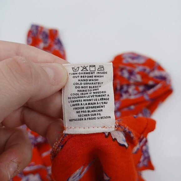 Billabong Orange Floral Shift Dress Women's XS Mini Boho Festival Hippie Beach - Picture 9 of 12